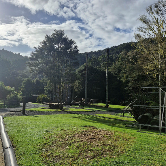 Our grounds showing the backdrop of the beautiful native bush - the Hunua Regional Park